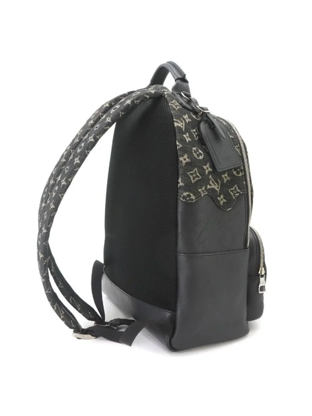 Louis Vuitton LV Squared Multi Pocket Backpack Monogram Denim Leather Noir